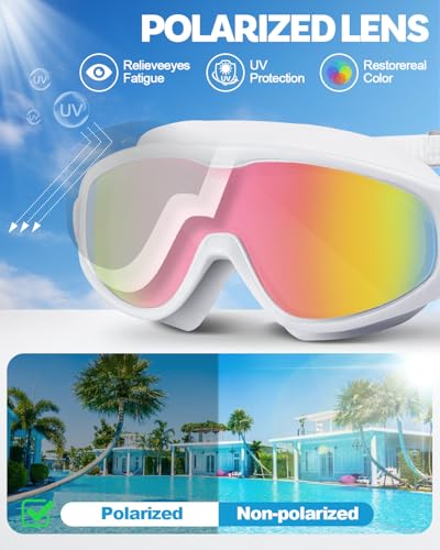 Image of Swim Goggles 2 Pack, Wide View Anti Fog&UV Swimming Goggles for Audlt, No Leak Pool Beach Essentials for Men Women