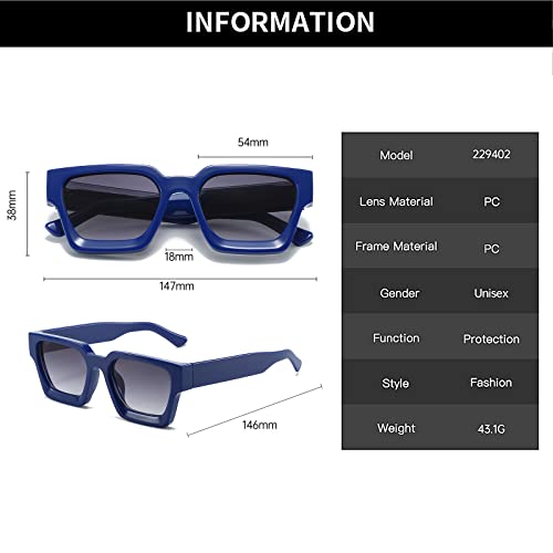 YAMEIZE Thick Frame Square Sunglasses - Trendy Chunky Rectangle Sun Glasses for Women Men UV400 Protection4