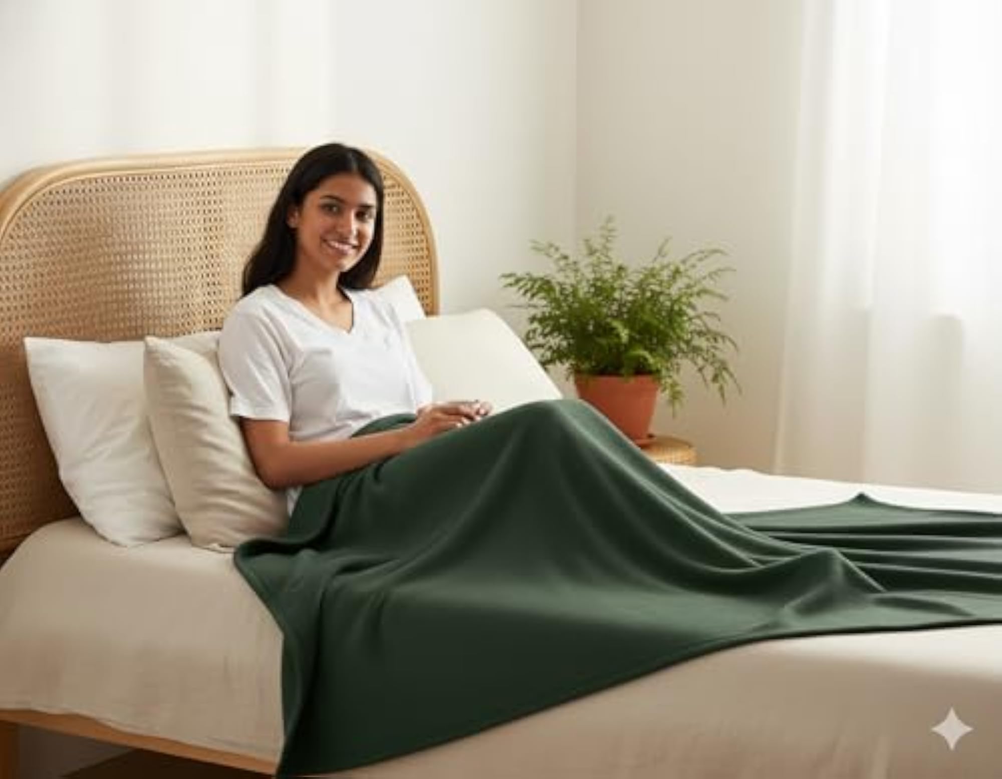 Soft Solid Fleece Double Bed Blanket, Ultra-Light Winter Throw