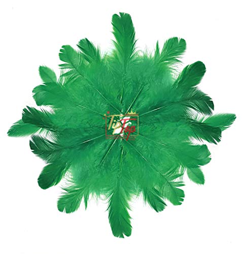 Image of Natural Dyed Feathers 10 cm (80 pieces) (Dark Green)