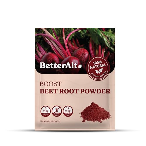 Image of Better Alt Organic Beet Root Powder, USDA Certified - Nitric Oxide Supplement, Beet Juice Powder Superfood Beetroot Supplement, 225 Servings, 2 lb