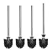 Produktbild BUYGOO 4PCS Klobürste Toilettenbürste Edelstahl - WC Bürsten Edelstahl mit Edelstahl Griff 25cm lang und Ersatzkopfbürsten Ø 7,5-8cm Schwarz