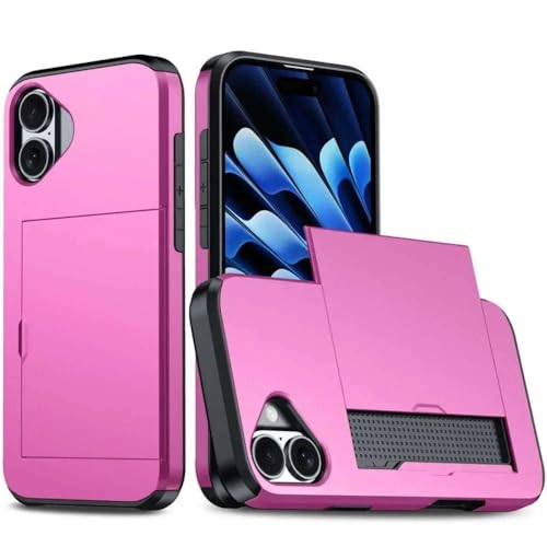 Coque iPhone 14 Plus rose à clapet coulissant pour emporter vos cartes en soirée