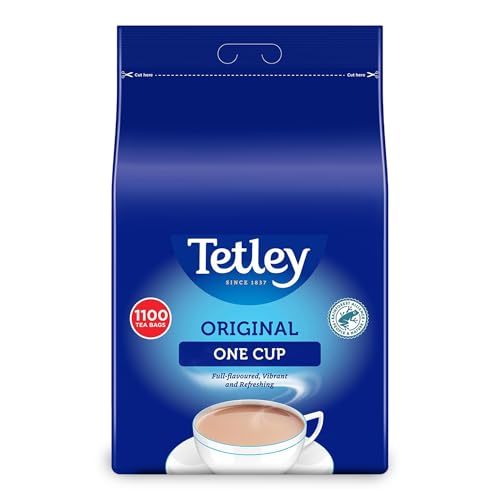 Tetley Original One Cup Black Tea Bags - Bulk Value Pack - Full Flavoured British Brew - Perfect for Breakfast or Anytime - Rainforest Alliance Certified - 1100 Teabags (1 Pack)