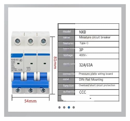 Disjoncteur NXB-63 3P type C petit interrupteur pneumatique triphasé