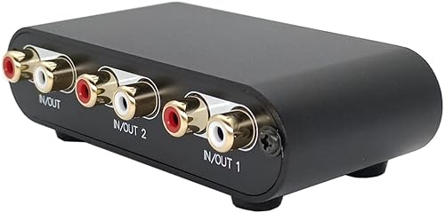 Miniatura 5 de Interruptor de audio estéreo RCA de 2 vías, interruptor de fuente de señal de entrada, selector, caja divisora (2 en 1 salida1 en 2 salida) RC21