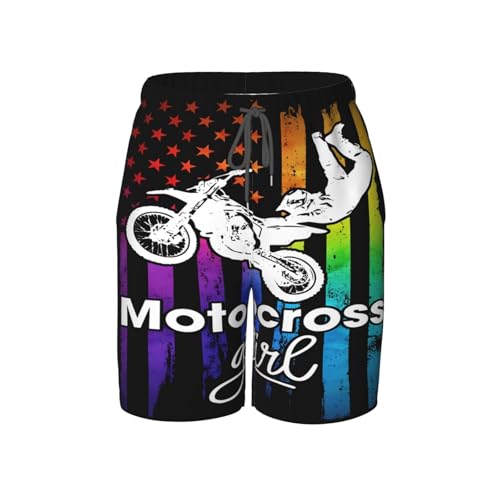 Thin Blue Line American Flag Teen Boys Swim Trunks Quick Dry Shorts Summer Beach Shorts for Big Boys