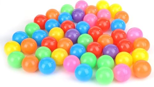 ATAA Pack 100 Bolas de Colores Blandas 5.5 cm para Piscina de Bolas Castillo Hinchable trampolín y...
