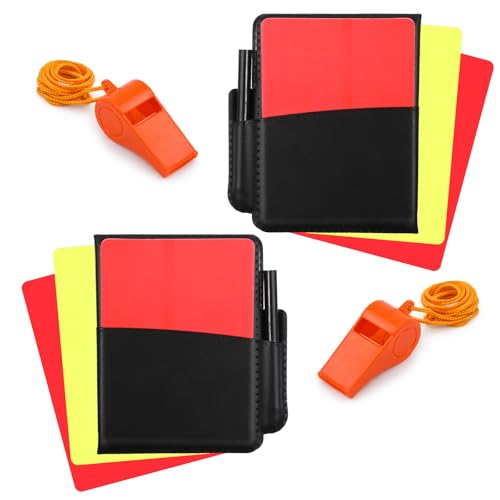 Gemoioio Soccer Referee Kit 2 Pack – Red & Yellow Cards,