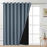 Yakamok Total Blackout - Cortinas extra anchas para puerta corrediza de patio, azul