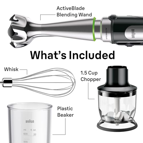 Braun MultiQuick MQ7025X Hand Blender w/Chopper, Whisk, Frother - image 7