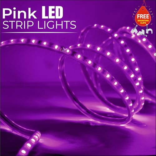 Image of Errol led Strip Lights for Home Decoration | Waterproof led Rope Lights | Energy Saving Strip Light for Room | Home Decor Lights for Diwali, Christmas, Outdoor (Pink, 10 Meter)