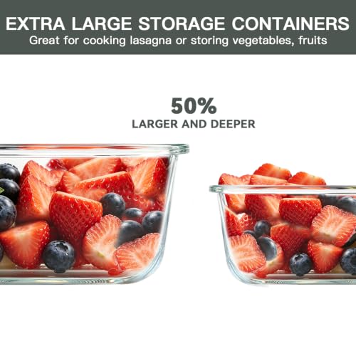MCIRCO 6 Pack Extra Large Glass Food Storage Containers with Lids - Image 4
