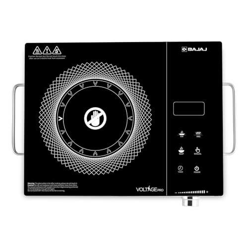 Image of Bajaj IRX 220F Infrared Induction Cooktop | 2200 Watts | 11 Power Level | 3 Preset Menu | Feather Touch Controls | Digital display | 1 Year Warranty 【Black /Silver】
