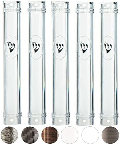 MEZUZAH CASE Holder (shidell) בית מזוזה plastic Semiround silver shin Waterproof Rubber Cork 6.3/4 inch for 15 cm scroll lot of 5 (CLEAR, 15)