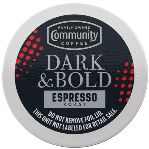 Image of Community Coffee Dark & Bold Espresso Roast Coffee Pods, Compatible with Keurig 2.0 K-Cup Brewers, 80 count (Pack of 1)