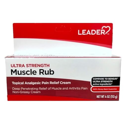 Image of Leader Muscle Rub - Fast-Acting, Deep Penetrating Relief for Sore Muscles and Joints, Minor Arthritis and Back Pain Relief, Non-Greasy Formula Topical Analgesic, Camphor, Menthol & Methyl Salic