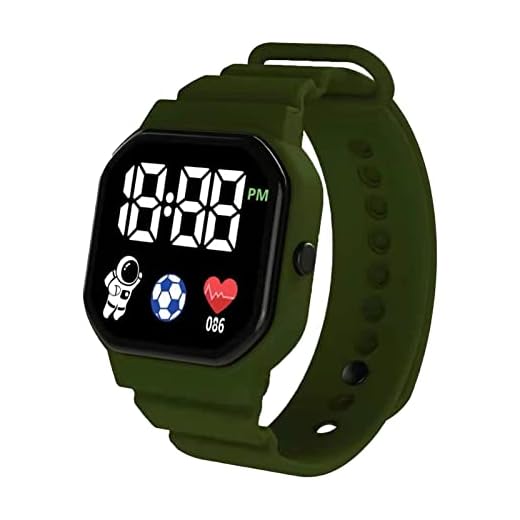 C3-12 Montre électronique lumineuse étanche cadran carré LED Spaceman Sports Hommes Femmes Montre numérique pour étudiant Noël Anniversaire Cadeaux Vert armée