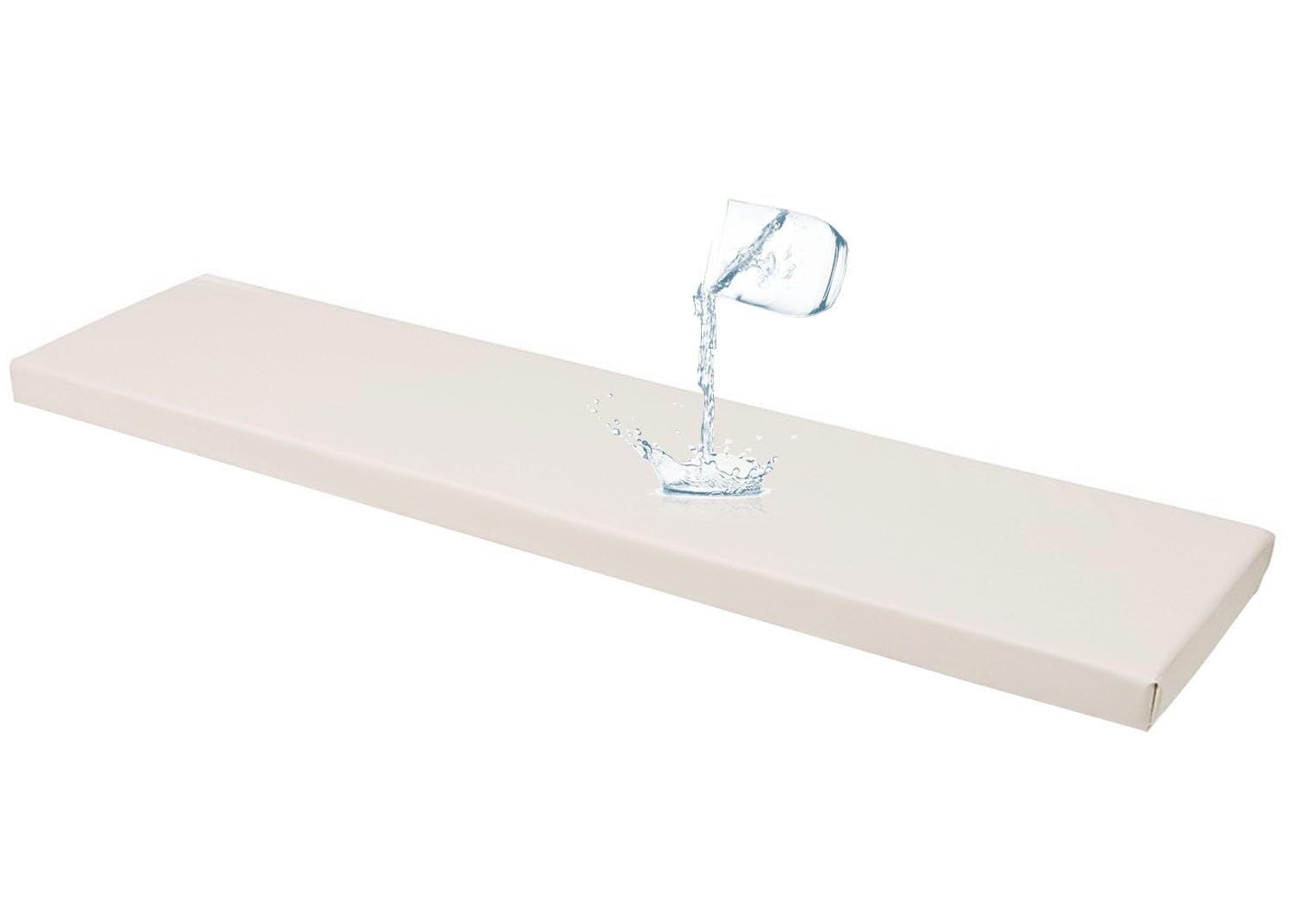 Fodera per Cuscino da Panca Esterno Spessa 8 Cm, Fodera Antiscivolo Impermeabile per Cuscino da Panca, Fodera di Ricambio per Cuscino da Panca con Cerniera(Beige,110x60x8cm Thick)