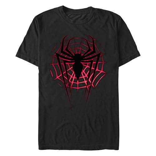 T-Shirt Marvel Homme Noir en Coton Tissé Coupe Classique Col Rond