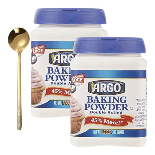 westlake art Baking Powder, Double Acting, Aluminum Free, with Westlake Art Golden Stainless Steel Spoon - Gluten-Free & Non-Gmo, Professional Grade Leavening Agent for Cakes, Biscuits, Pastries