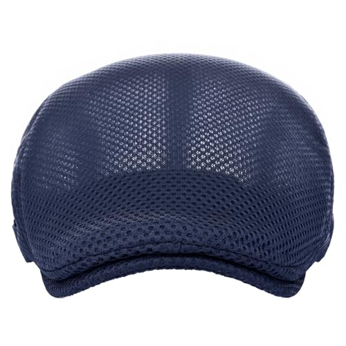 Image of VOBOOM Men Breathable Mesh Summer Hat Adjustable Newsboy Beret Ivy Cabbie Flat Cap