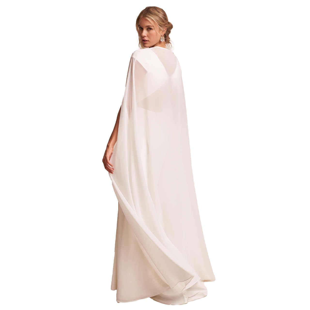 MAYILNSIN Ivory Chiffon Cape Cloak Shawl Warp for Women Bridal Wedding Evening Dress Bridesmaids ​Party