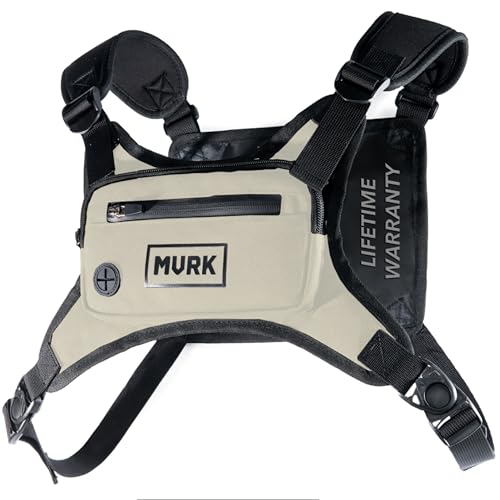 MVRK mochila peitoral resistente à água – colete de corrida minimalista para exercícios, suporte de telefone de corrida com armazenamento extra, mochila de corrida leve (off-white)