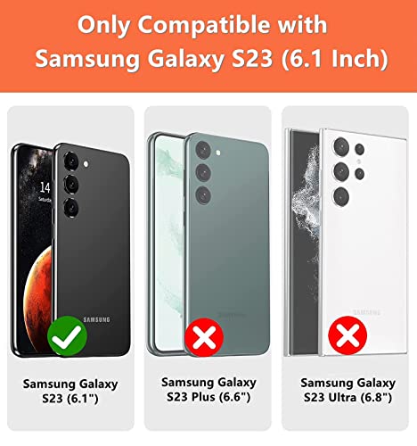 iCoverCase Wallet Case for Samsung Galaxy S23 Compatible with MagSafe, Magnetic Detachable Card Slots Holder PU Leather Kickstand Wireless Charging Case (Cow Print)