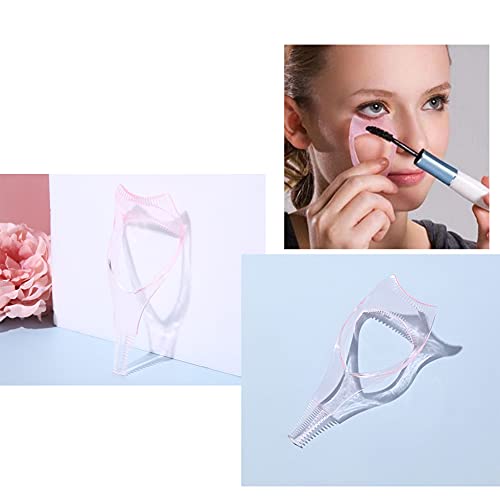 2PCS Plastic Makeup Eyelash Tool Upper Lower Eye Lash Mascara Guard Applicator 3 In 1 Eyelash Tools Mascara Shield Applicator with Eyelash Comb - Image 4