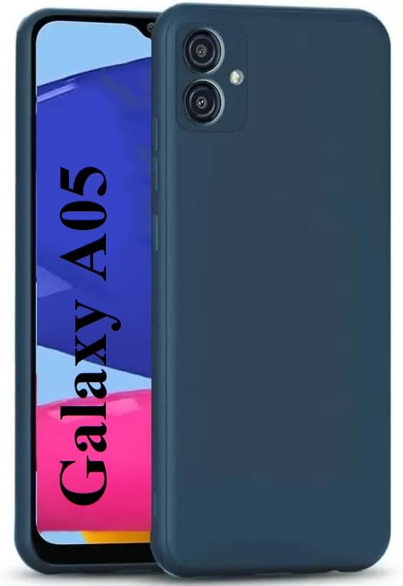 Zubitech Samsung Galaxy A05 Case Cover Soft Slim Fit Silicone TPU Case Lightweight Matte Finish Shockproof Protective Cover Anti-Fingerprint Blue