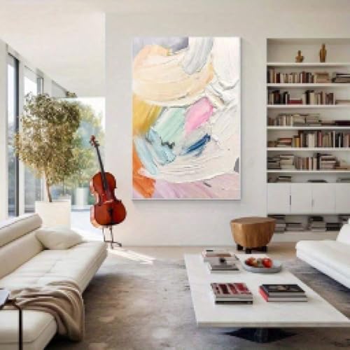 Toile murale de grand art mural abstrait avec cadre robuste et finitions texturées premium - 2