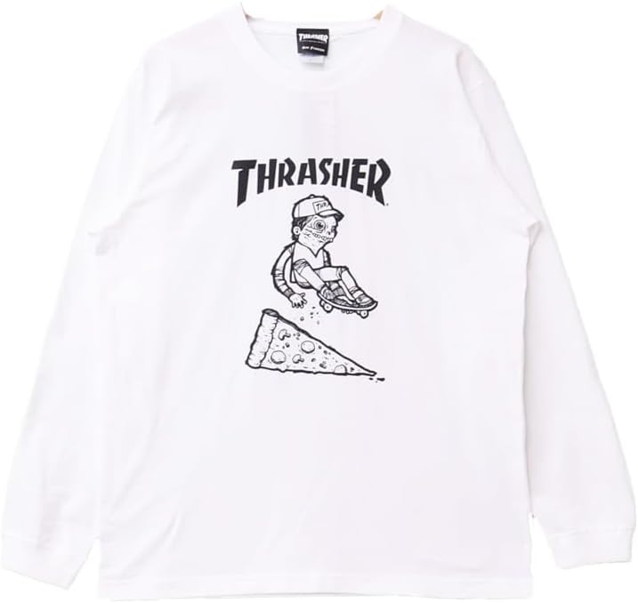 [スラッシャー] 長袖 プリントTシャツ (ピザ・ブランドロゴ) [ TH93162b / Pizza ] 定番 メンズ tシャツ PIZZA L/S T-SHIRTS/スラッシャー長袖ロンT メンズ レディース