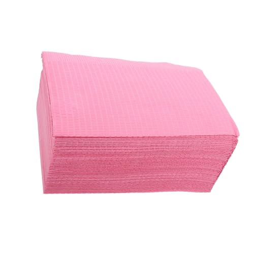 MOLUCKFU 125個 タトゥークリーニングパッド ネイルテーブルマット よだれかけ テーブルカバー マッサージテーブルカバー クリーンパッド 用品 品 木材パルプ ピンク