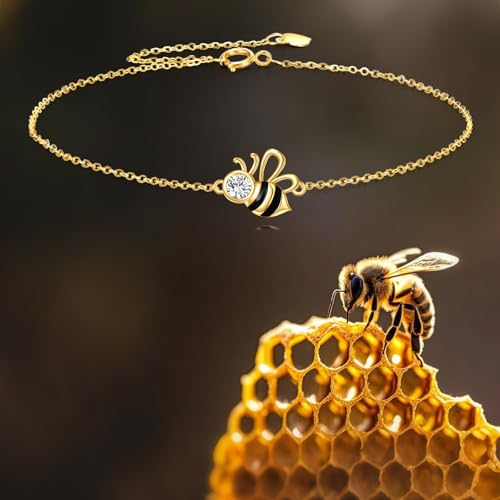 Image of DOVRAN 9K /10K /14K Gold Butterfly /Dragonfly /Hummingbird Bracelet for Women Real Yellow Gold Animal Bracelet Jewelry Birthday Gifts for Mom Wife