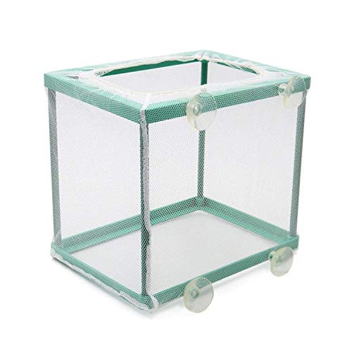 Image of COMOK Fish Hatchery Breeder Box Aquarium Separation Net Nylon Incubator Mesh Fish Breeding Tanks Isolation Box Green Square