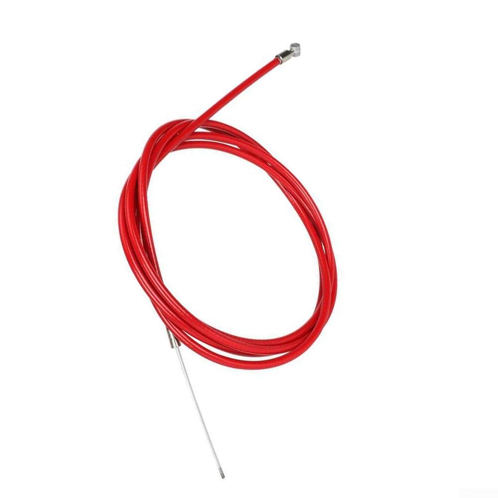 Cable de freno de scooter eléctrico compatible con Xiaomi 4 y 4 Pro, para núcleo de acero con alambre de carcasa de goma, pieza de repuesto roja para una fácil instalación