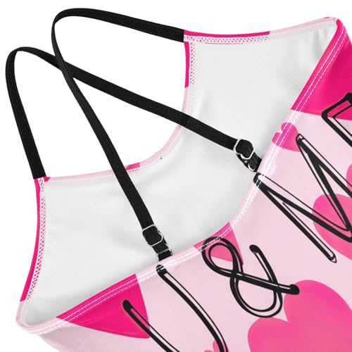 Toddler Girl Swimsuit One Piece, Summer Beach Swimsuit Girls 3-10 Y, Cute Hippos Pink4