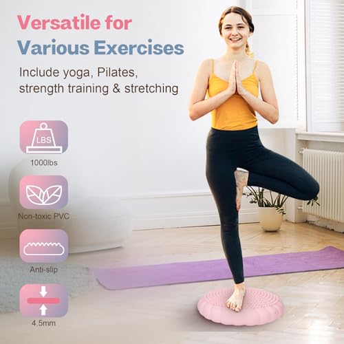 Image of kisnbld Wobble Cushion, Extra Thick Wiggle Seat for Sensory Kids, Non-slip Balance Disc with Inflation Pump for Adults Core Strength, Posture Improvement & Physical Therapy (13.5in /34cm)