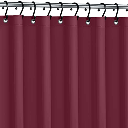 Mildew Free Waterproof Vinyl Burgundy Shower Curtain Liner - 180cm x 180cm Burgundy