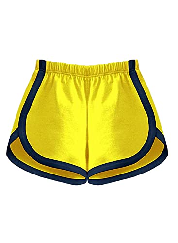 Image of A.T.U.N. (ALL THINGS UBER NICE) Baby-Girl's Hotpants Regular Cotton Shorts (GSHT HOL Yellow-Navy 0-3 Months)