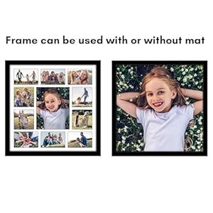 Americanflat 20×20 collage picture frame with polished plexiglass fits one 8×10 four 5×5 and six 4×6 photos or one 20×20 photo gallery wall frame set thin photo frame for wall displayblack  urban country home decor