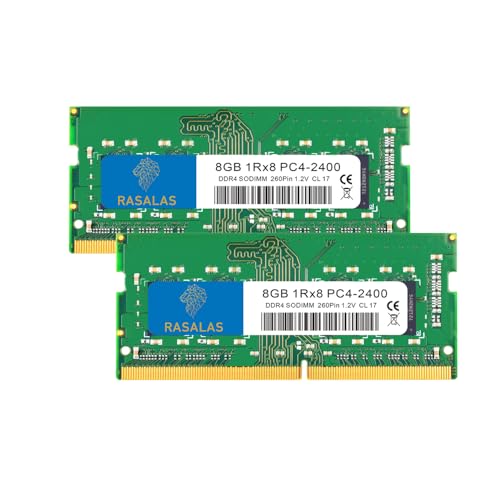 {Memoria Ram Pc4-2400T Memoria Ram Pc 16 GB RASALAS 2 x 8 GB DDR4 2400 MHz PC4-19200 PC4-2400T Non-ECC sin búfer 1,2 V CL17 1Rx8 Single Rank 260 Pin SODIMM Laptop...