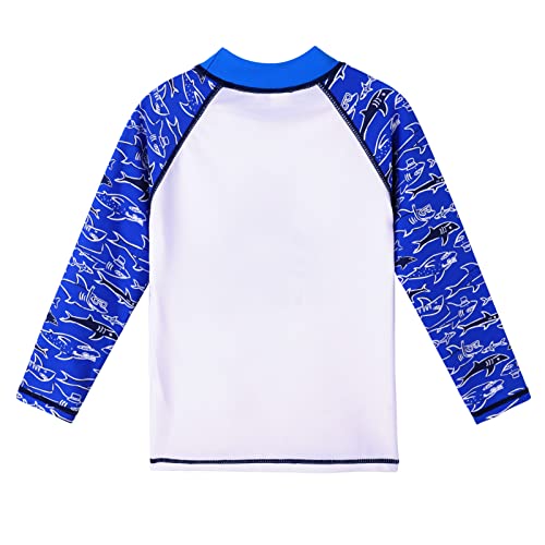 Image of TFJH E Boys Long Sleeve Rash Guard 2 Piece Swim Set UPF 50+ Age 3-14 | Soft Breathable, UV 50+, quick dry. Bright colorful prints kids love. Perfect for pool, beach, summer. active play.