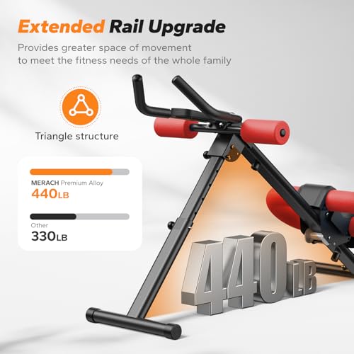 Image of MERACH Ab Machine, Ab Workout Equipment, Adjustable Ab Trainer Machine | Foldable Abdominal Trainer for Stomach Workout with LCD Monitor at Home Gym Knee Protection& 440 LBS Capacity