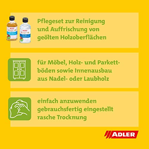 Holzreiniger Adler Legno Pflegeset mit Holzöl und Reiniger für geölte Holzflächen