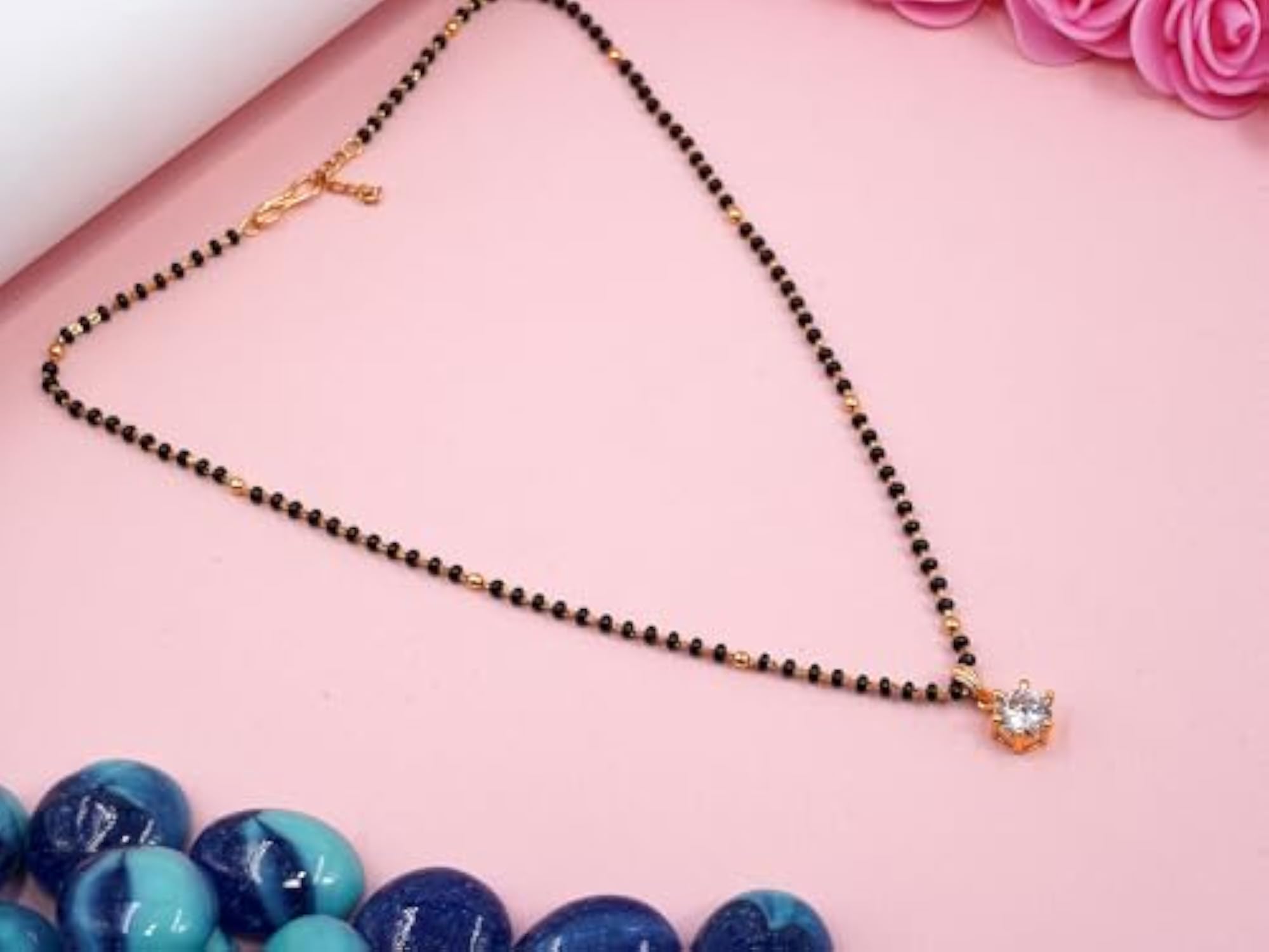 Diamond Mangalsutra with Chain, Short Length Tanmaniya