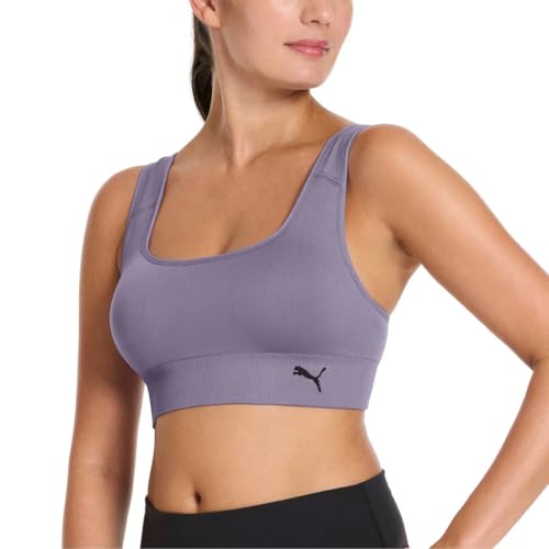 PUMA Women’s Sports Bras & Comfortable Seamless Sport Bras for Women, Great for Yoga & Gym - White X-Large3