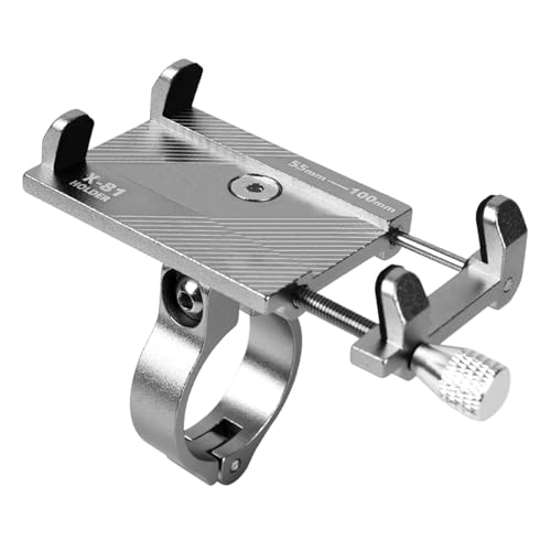 Support téléphone guidon moto premium en alliage alu argent