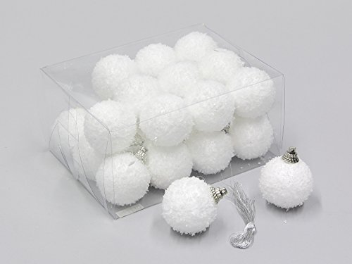 Weihnachtskugeln Schneeball weiss mit Schnee beschneit Schneekugeln...